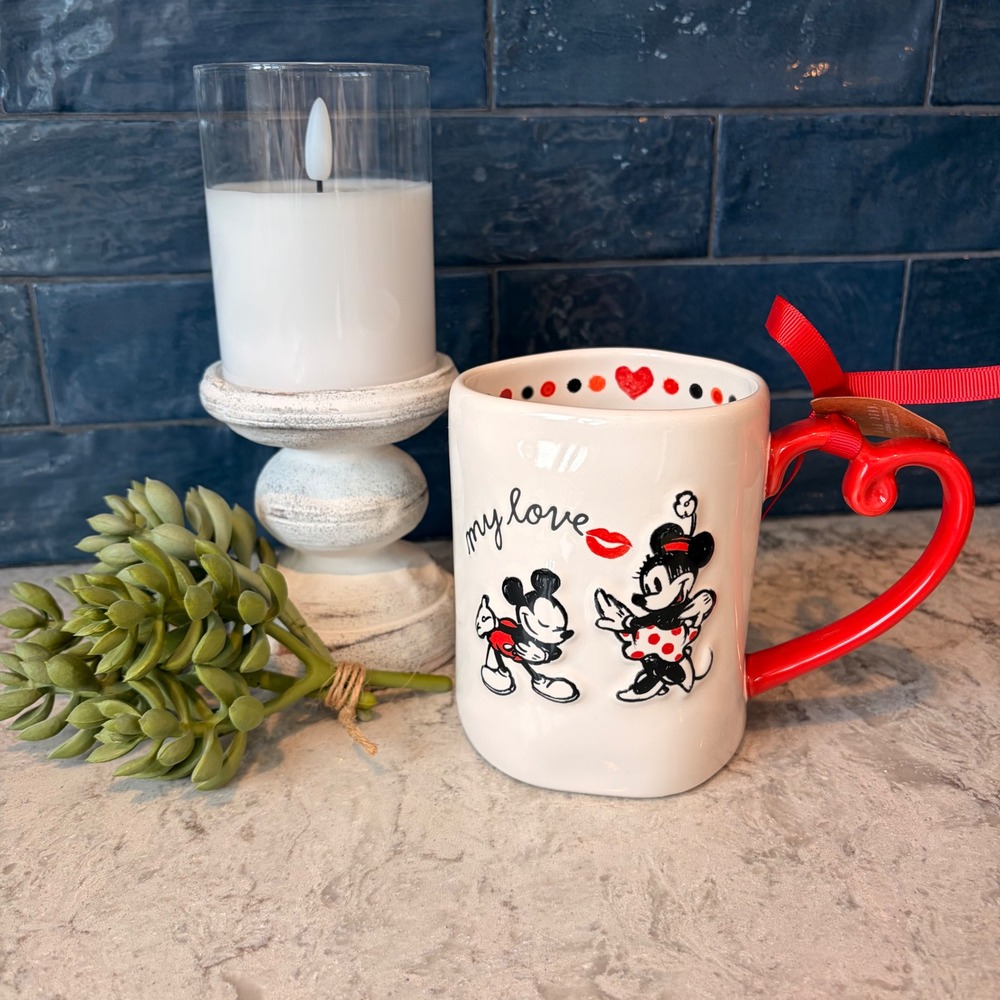 Rae Dunn Disney MY LOVE Mickey‎ Minnie Mug NWT